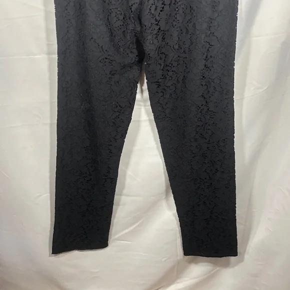 SB By Sachin & Babi Black Lace Straight leg Long Pants Sz 12